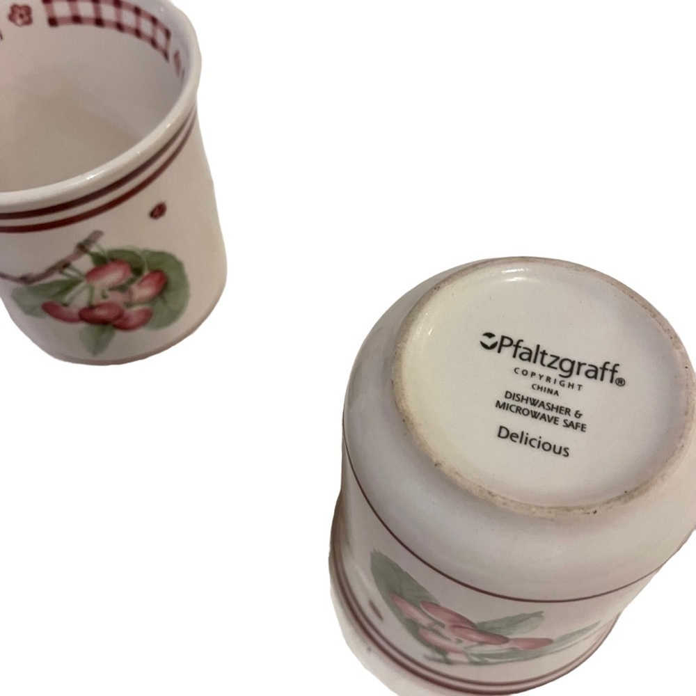 PFALTZGRAFF Delicious Retired Apples Cherries Set of 3 Mugs Coffee Cups - Picture 5 of 5
